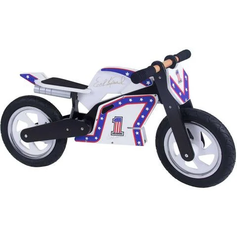 Evel Knievel Wooden Balance Bike - with official signature and colours